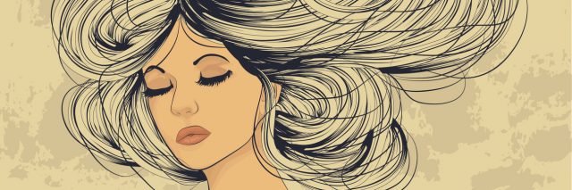 Beautiful woman with long flowing hair artistic illustration. This is an eps10 file with transparency.