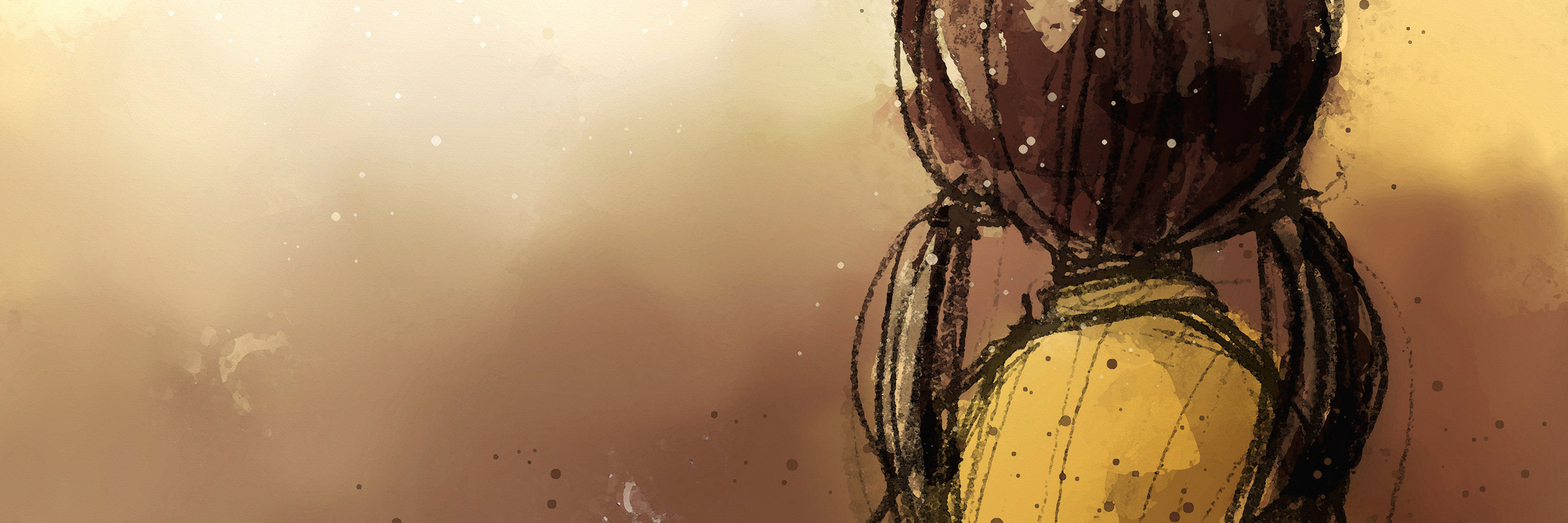 What Recovery From Childhood Abuse Looks Like for Me digital painting of cute girl backside, watercolor on paper texture