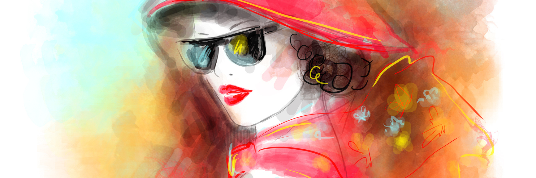 How Chronic Illness Affects Your Self of Sense and Identity watercolor painting of a woman wearing a hat and sunglasses