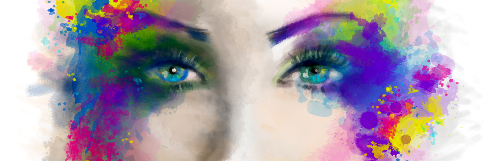 Encountering Ableist Viewpoints on Losing Weight Despite Fibromyalgia abstract portrait of a woman with bursts of color around the corners of her eyes