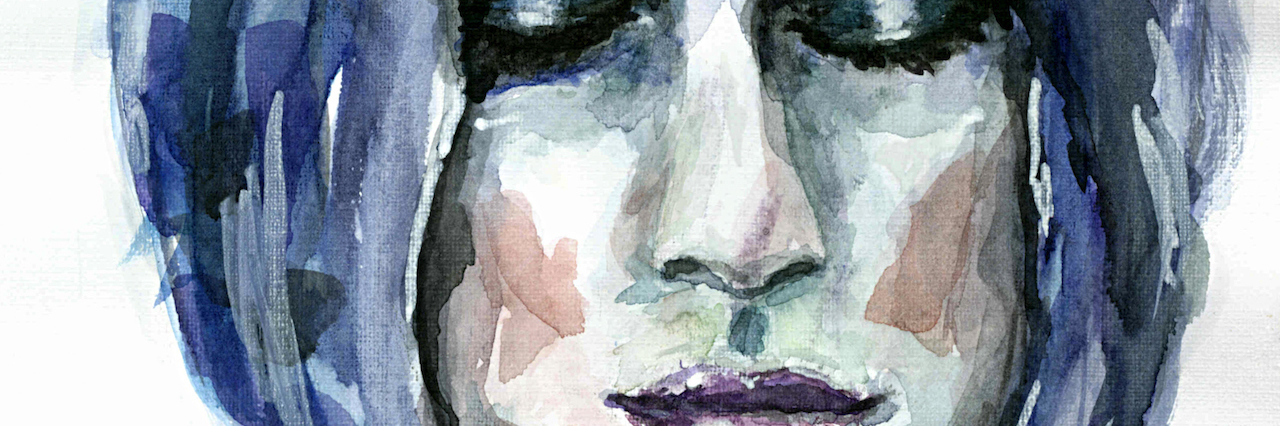 What It's Like Living With a Mental Illness A painting of a woman with her eyes closed