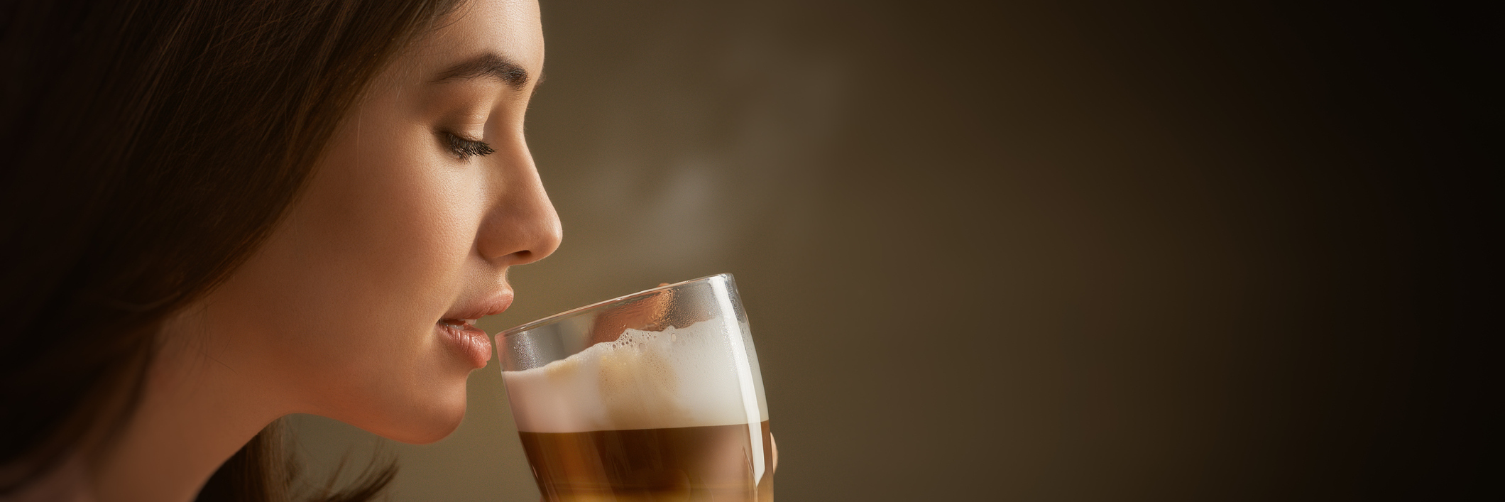 woman drinking coffee