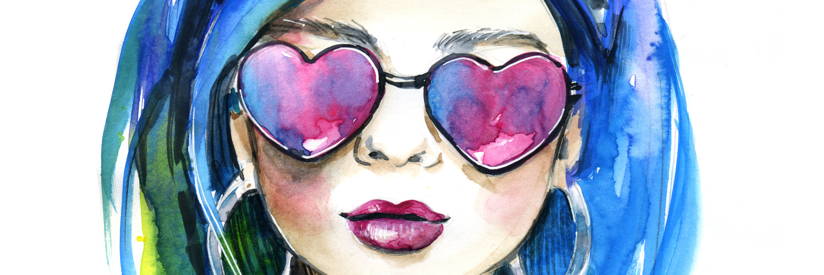4 Techniques to Use in Times When Your Inner Critic Just Won't Shut Up Watercolor fashion lady in sunglasses.