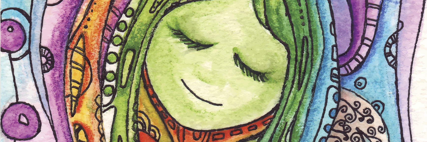 Effects of Fibromyalgia on Self-Esteem colorful watercolor painting of a woman smiling