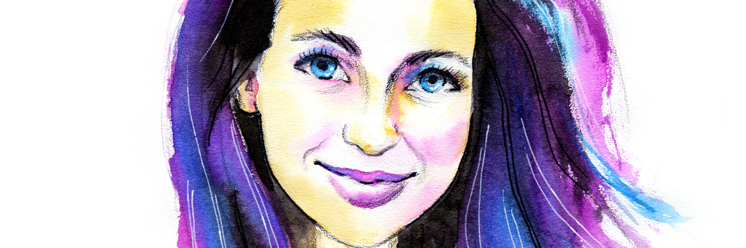 I Knew Therapy Was Working When I Used Self-Care Instead of Self-Harm Watercolor fashion woman with colored hair