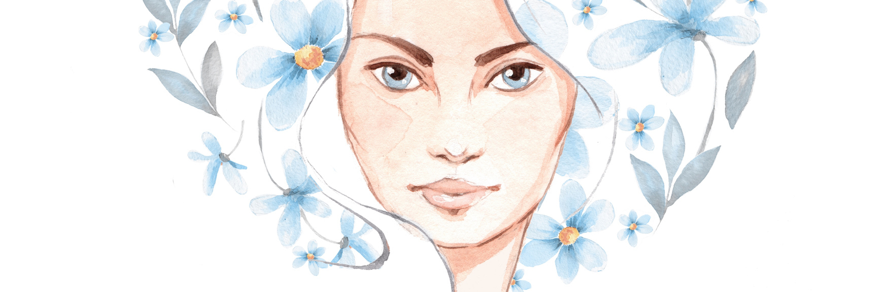 Myasthenia Gravis: Embracing Life With Chronic Illness painting of a woman with blue flowers as her hair