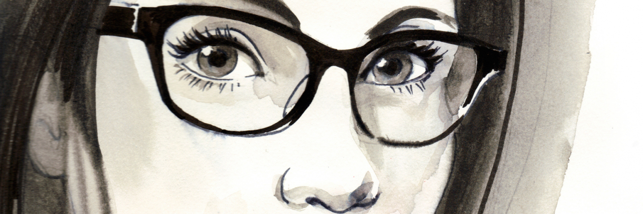 20 Things I Want People to Understand About My Anxiety Ink sketch of a girl in glasses