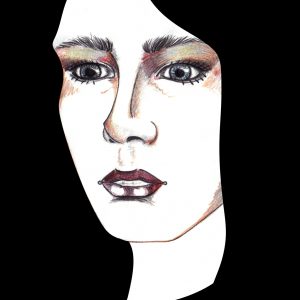 illustration of woman with black hair