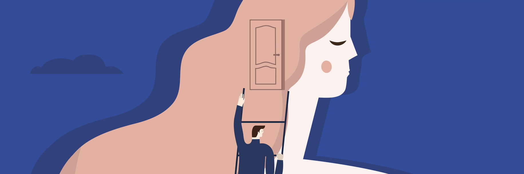 Insomnia Goes Hand-in-Hand With My Depression A vector illustration of psychiatrist working with a patient.