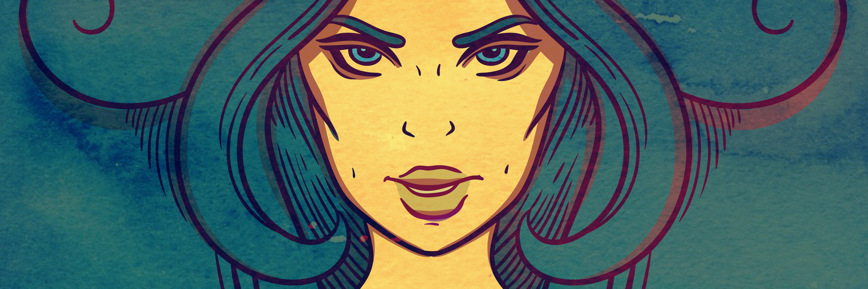 Using Anger as a Coping Mechanism for Chronic Illness woman looking angry with long waving blue hair