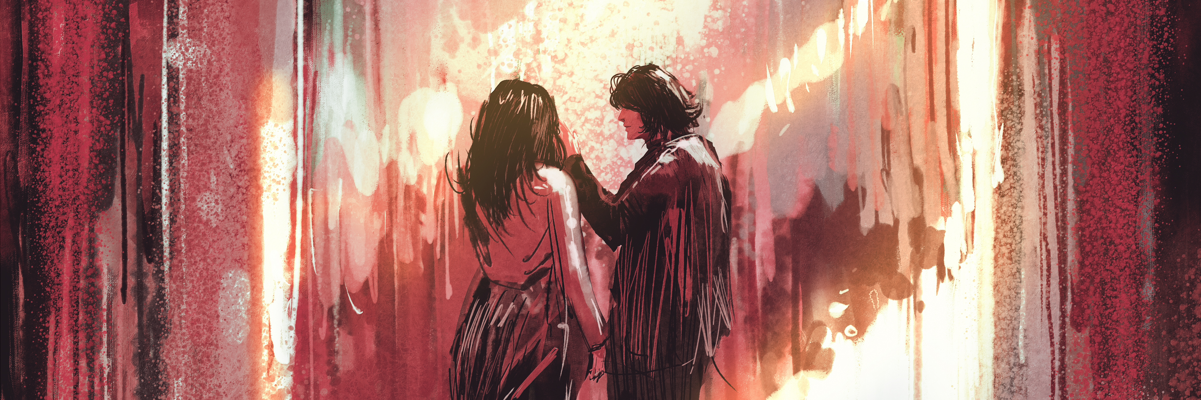 The Key to Relationships When You Have Anxiety young couple in love outdoor,illustration,digital painting