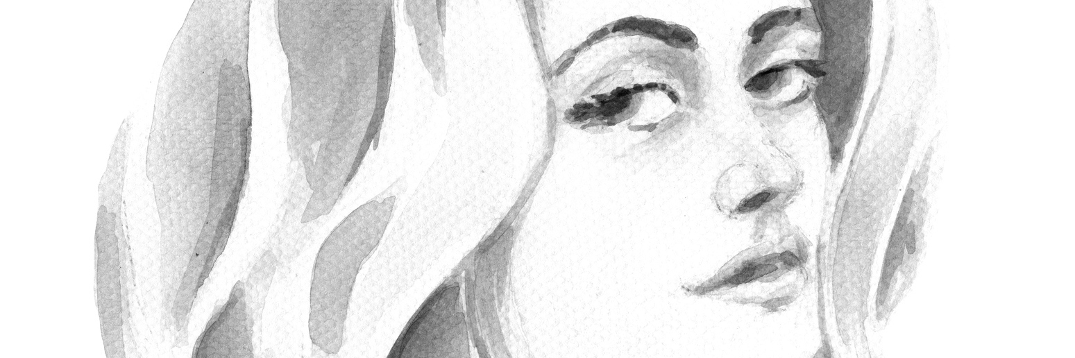 Why I Feel Lucky With Complex Regional Pain Syndrome black and white painting of a woman with long hair looking over her shoulder