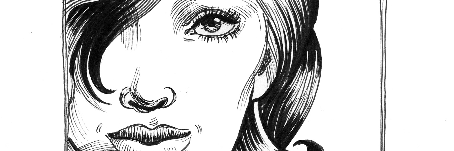 10 Ways to Be Your Own Friend When Struggling With a Mental Illness Ink sketch of a beautiful woman drinking coffee