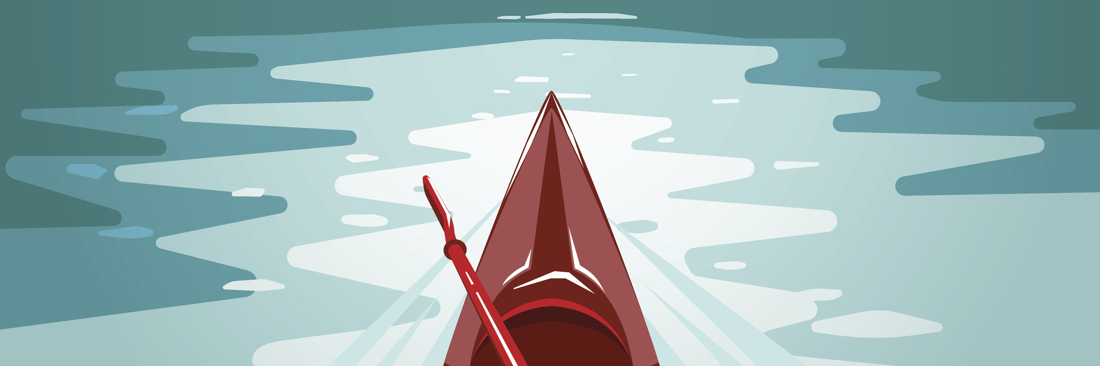 What Happened When I Had a Panic Attack in a Kayak Flat style illustration. Fun outdoor journey kayak