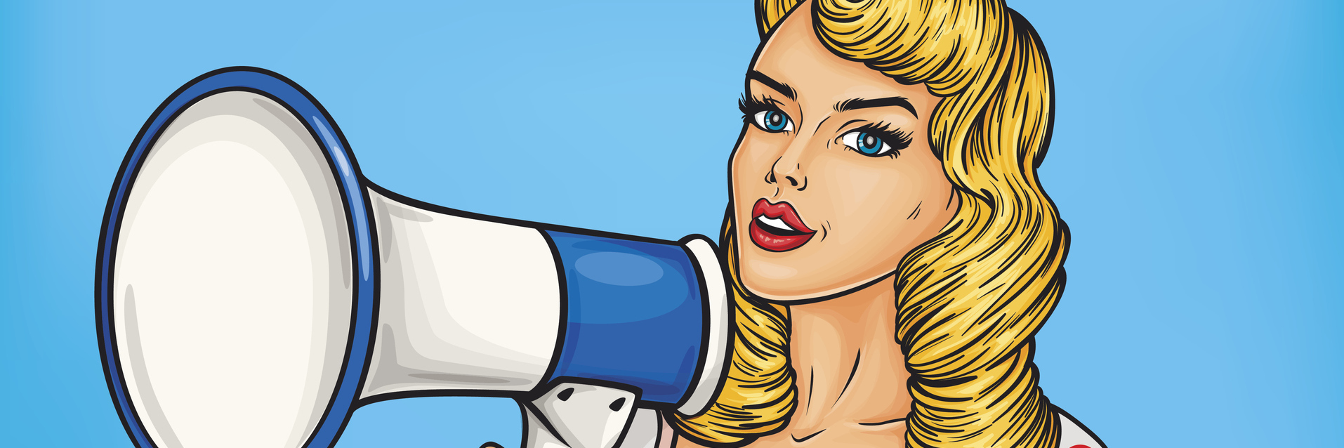 Why I Speak Out About Endometriosis Pop art illustration of a woman with a megaphone, ready to speak out.