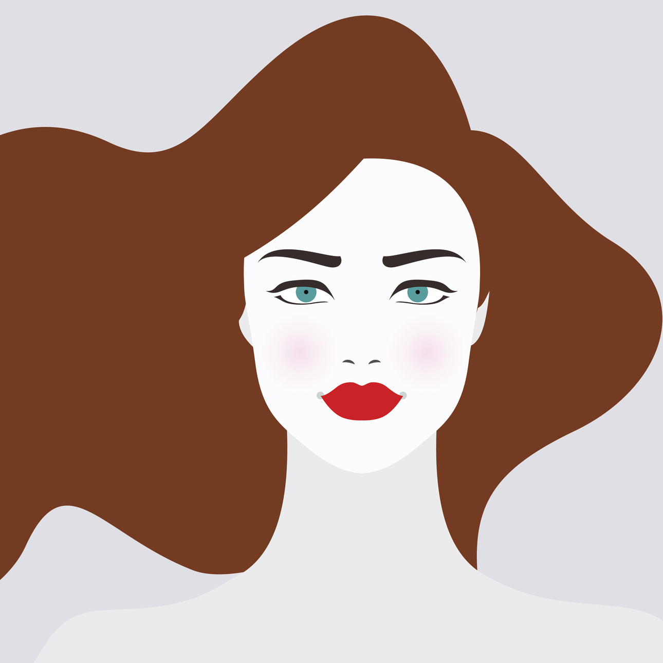 Vector illustration of woman with long brown hair