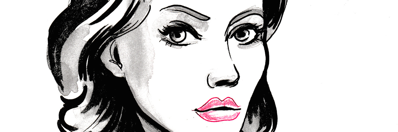 When It Feels Like You Are in a Toxic Relationship With Depression Black and white ink illustration of a beautiful woman holding a glass of red wine