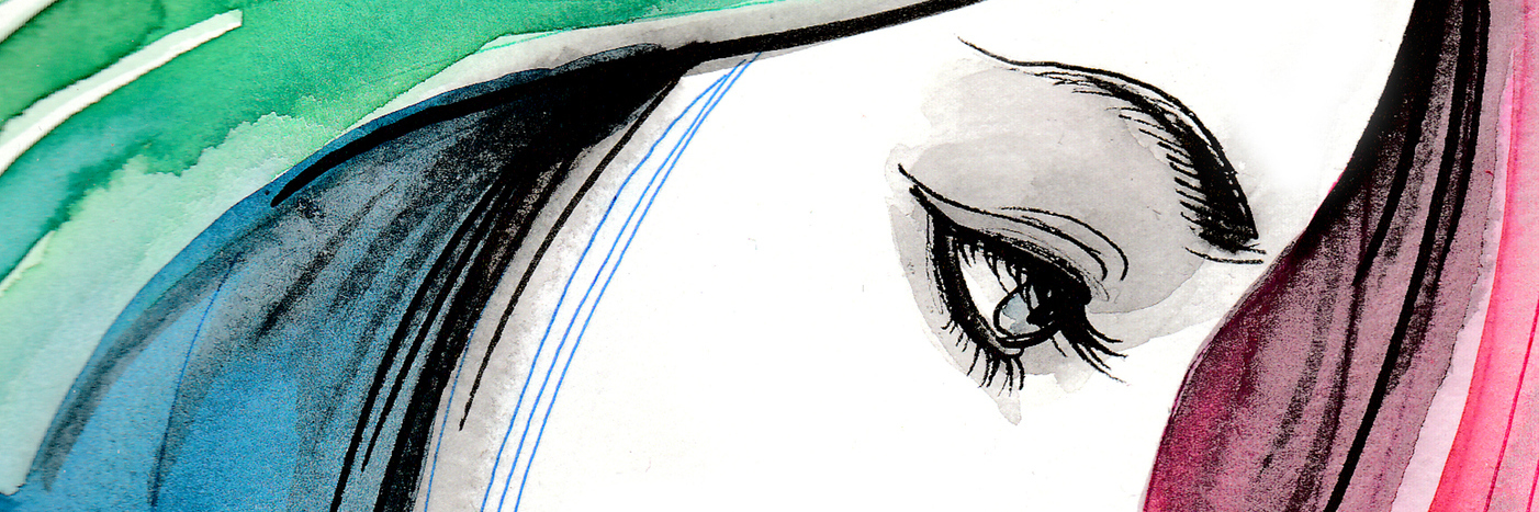 How I Coped When My 'Favorite Person' Left as Someone With BPD Watercolor painting of a beautiful girl with a colorful hair