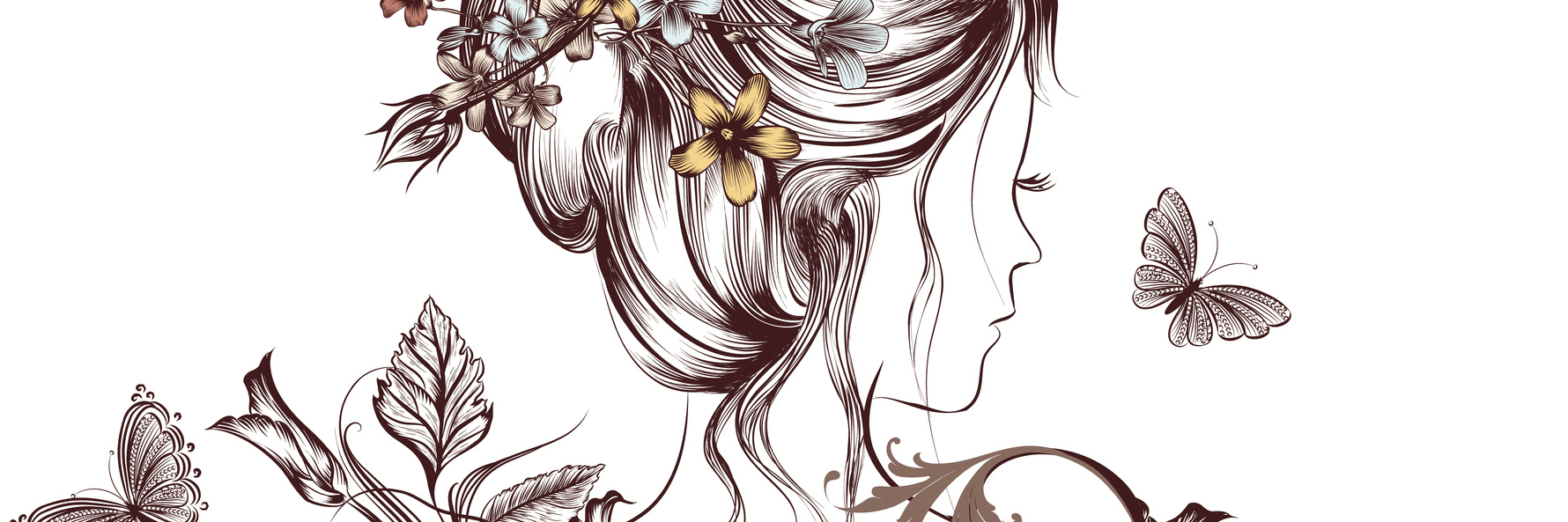 Who I Choose to Be With My Chronic Illness An illustration of a woman facing away, with nature surrounding her.