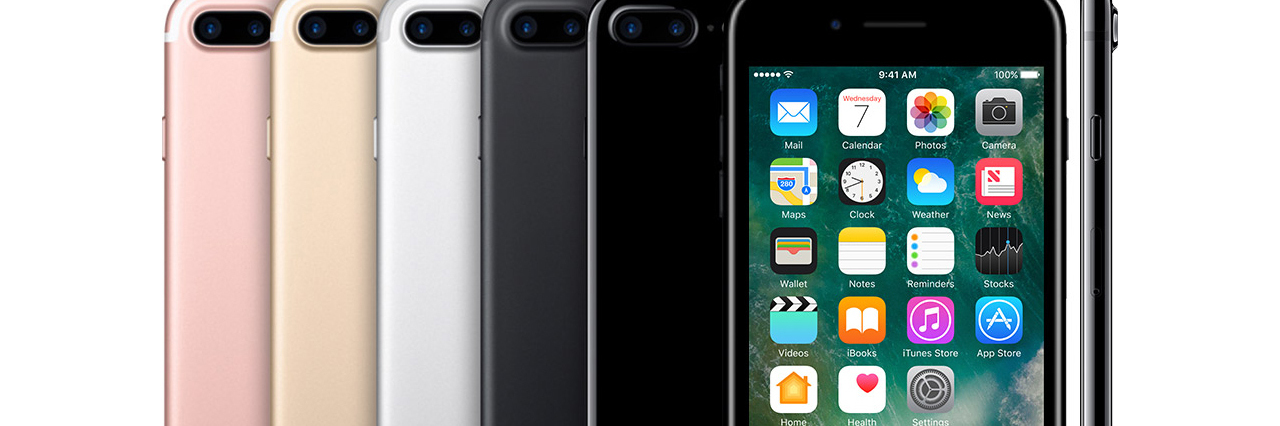 How the iPhone Has Helped Blind People Row of iPhone 7s with various colors showing.