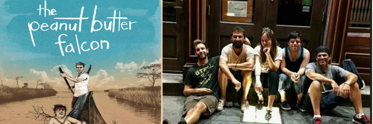 'The Peanut Butter Falcon,' Disabled Actors Snubbed by 2020 Oscars The Peanut Butter Falcon movie poster next to the cast and crew of the movie