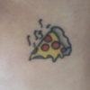 pizza tattoo on knee