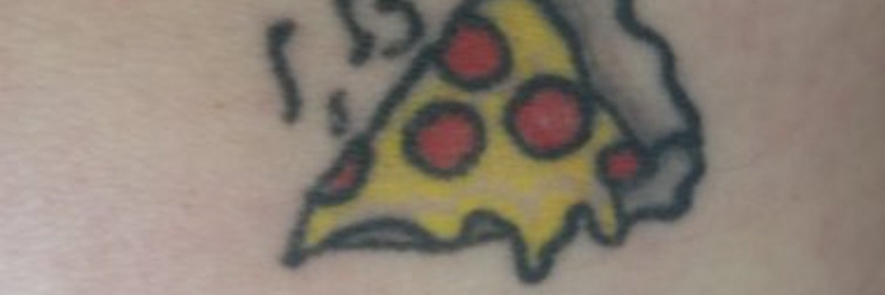 How a Pizza Tattoo Helped Me Overcome the Shame of Disordered Eating pizza tattoo on knee
