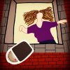 woman throwing scale out of window