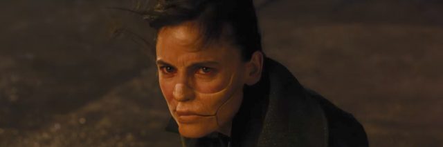 Dr. Maru from the movie Wonder Woman, wearing a mask covering half her face
