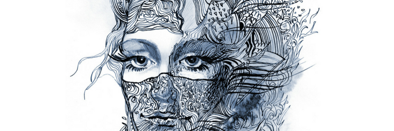 24 People Share What Depersonalization Really Feels Like An artistic black and white inked drawing of a woman. Only her eyes are clearly defined and the rest of her features are artistically abstract. 24 People Share What Depersonalization Really Feels Like