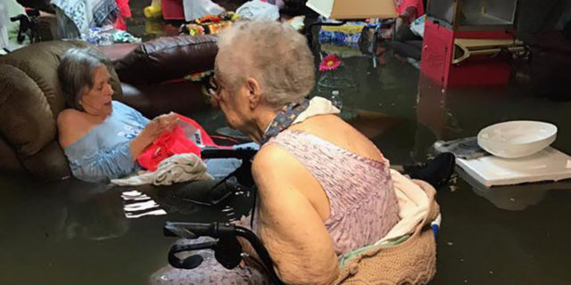 Nursing home residents in Texas were trapped in floodwaters after Hurricane Harvey.