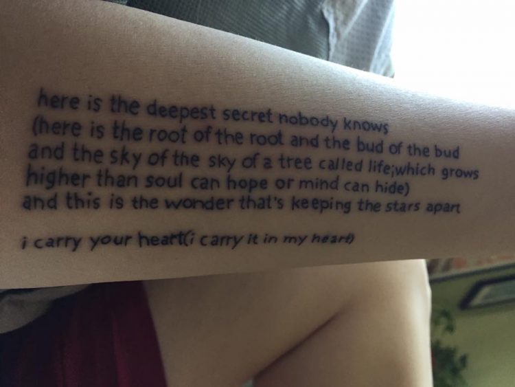 tattoo of ee cummings quote