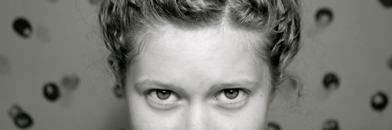 Do You Remember Your First Migraine? A close-up of the writer's eyes and forehead.