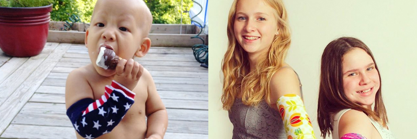 7 Brands Designing PICC Line Covers You’ll Want to Wear kids wearing picc line covers