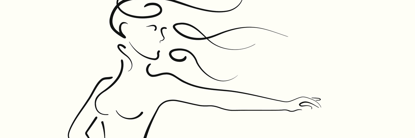 What Breast Cancer Survivorship and Whiplash Have in Common fast moving woman sketch