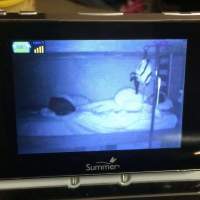 Video monitor image of child