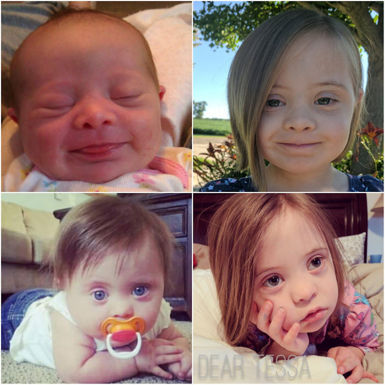 four picture collage of Tessa