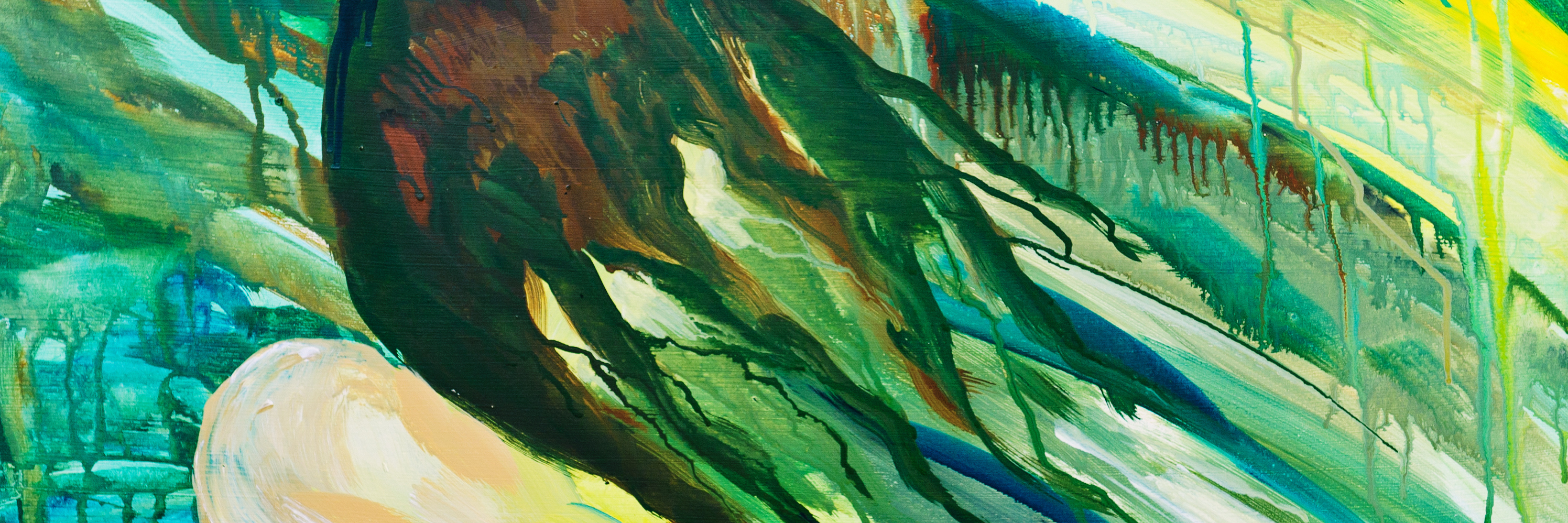 When I Refused to Accept That I Struggle With Mental Illness Modern acrylic painting by artist Indra Grasberga from Latvia. Painting represents an unrecognisable despaired woman.