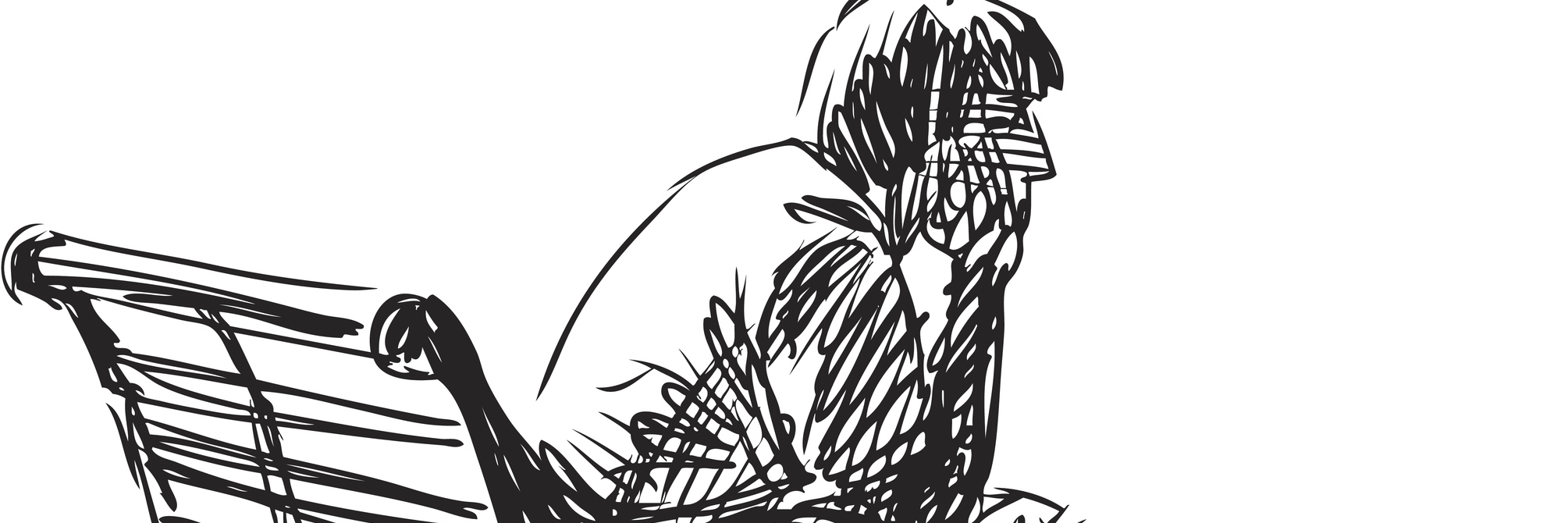 What I Would Have Done Differently When I Had Testicular Cancer man sitting on bench sketch