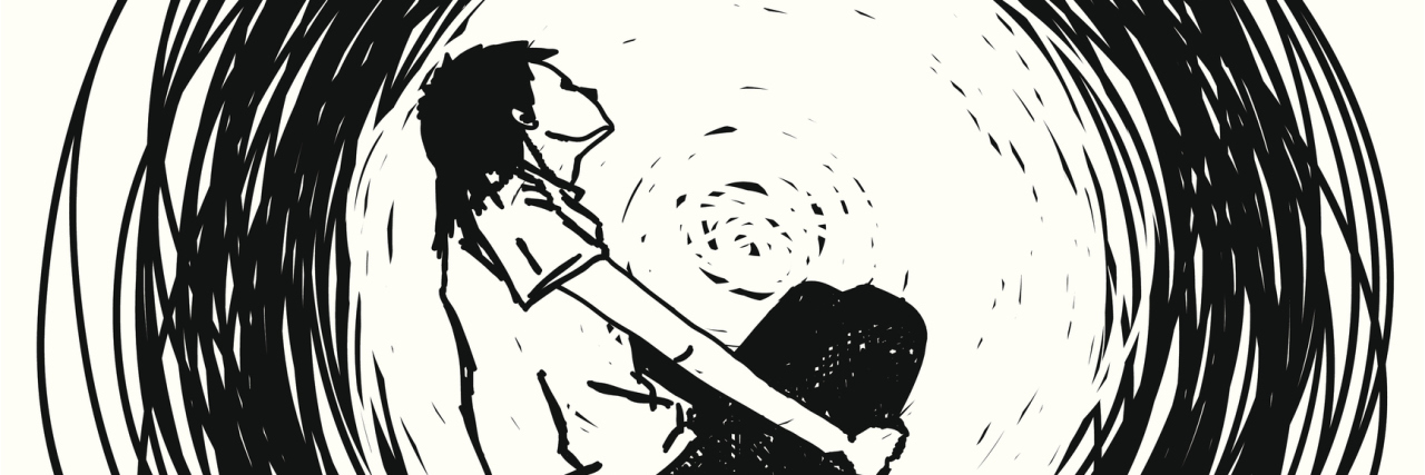 What I Need When I Tell You I'm Struggling With Mental Illness Today person sitting in outline drawing of circles