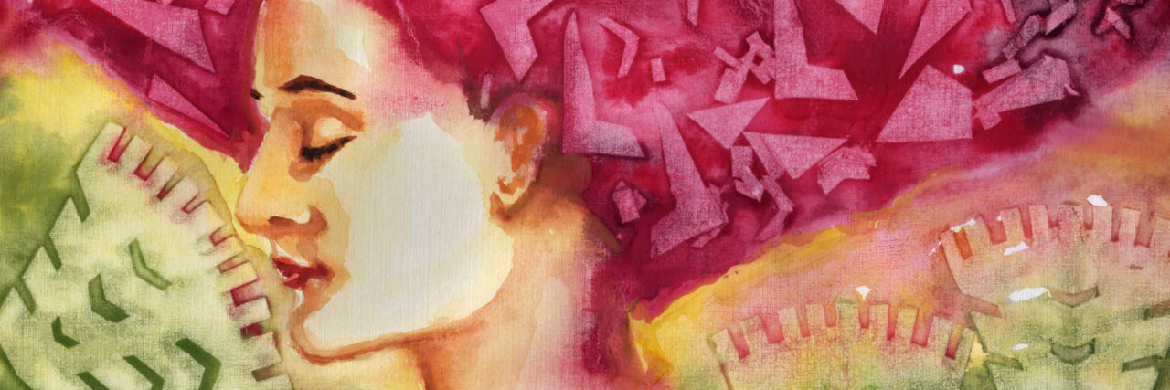 The Things I Get 'Stuck' On in Eating Disorder Recovery "illustration of a portrait of a beautiful, gentle girl"