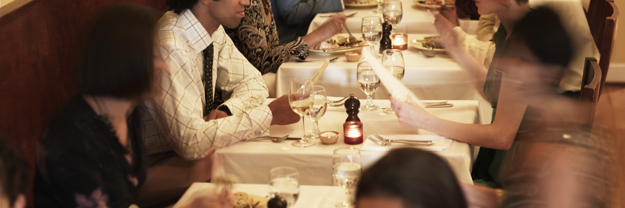 Scleroderma: Not Knowing What to Talk About Besides Your Health people eating in a restaurant