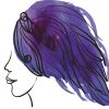 illustration of woman with long purple hair