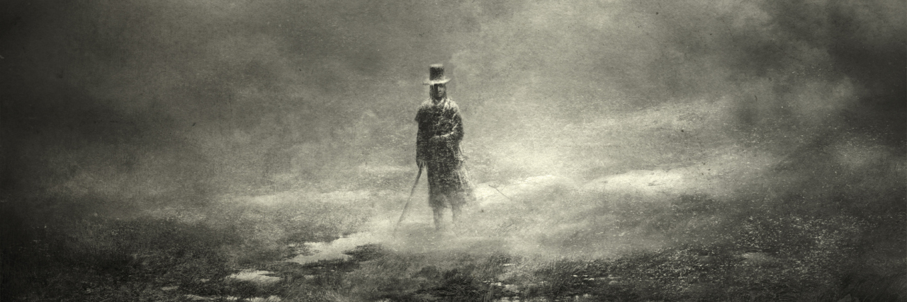 Education Allowed Me to Take Control of My Bipolar Disorder Gloomy landscape with a Victorian gentleman. Handmade painting, acrylic on paper & post processing.