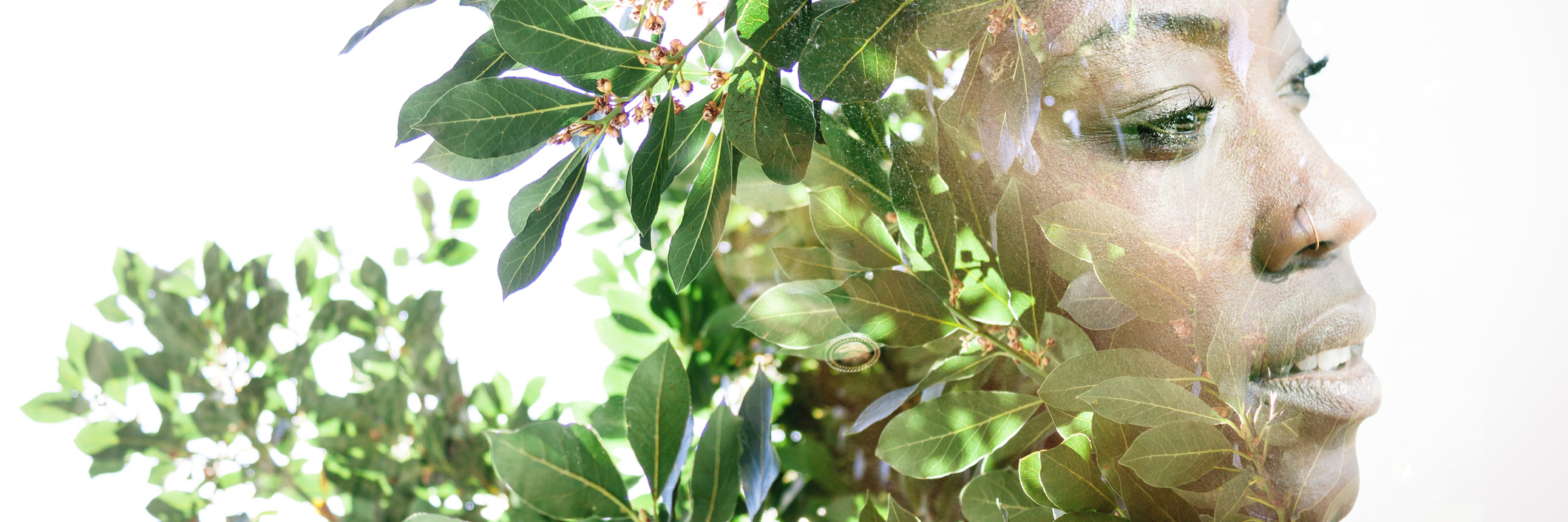 How I Hold on to Hope With Gastroparesis Double exposure portrait of woman combined with photograph of leaves