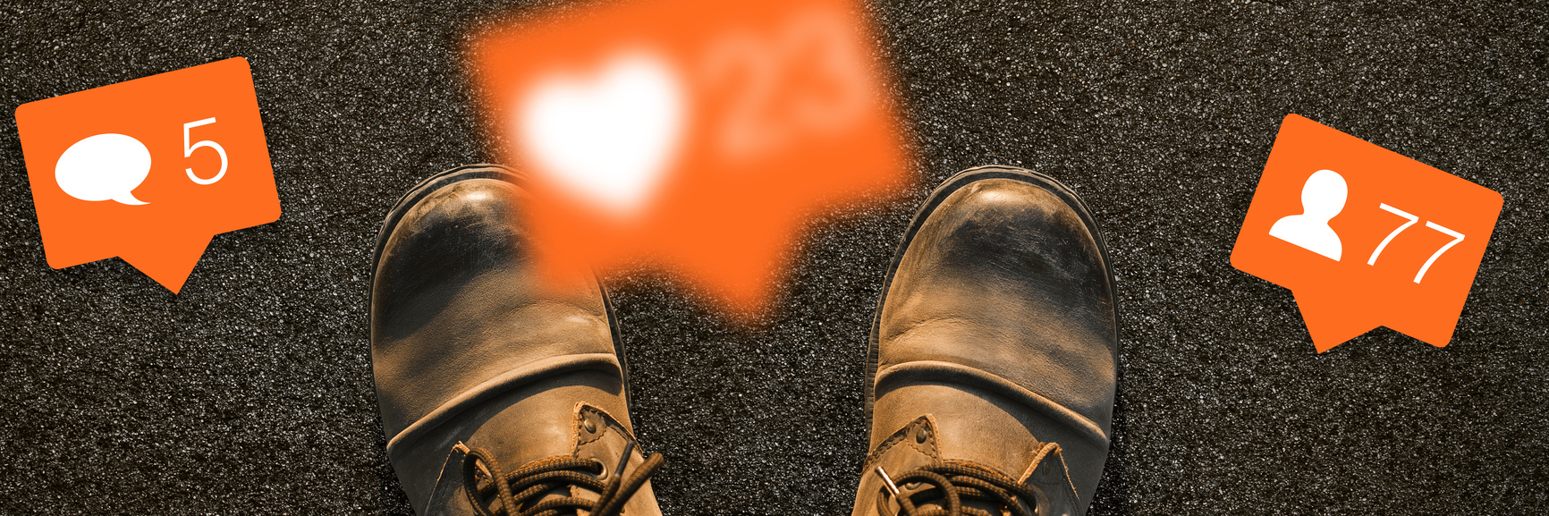 Life With Chronic Illness – The Unfiltered Version Camera looking down towards someone's shoes, with social media symbols throughout image.