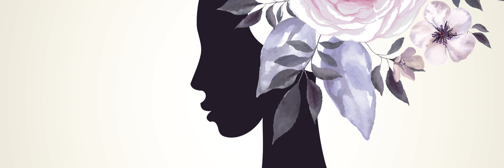 EDS, POTS: Losing Your Abilities Because of Chronic Illness silhouette of woman with pink and purple flowers around her head