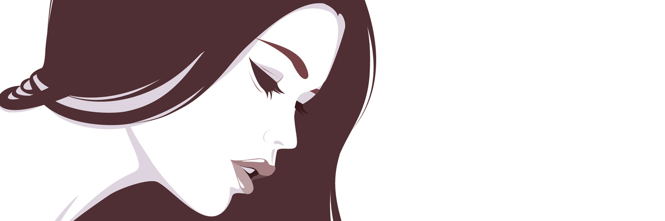 Vector illustration of the beautiful girl with long hair