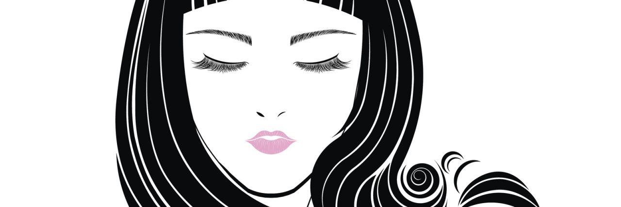 Why Women With Endometriosis Are Strong Warriors drawing of woman with long dark hair