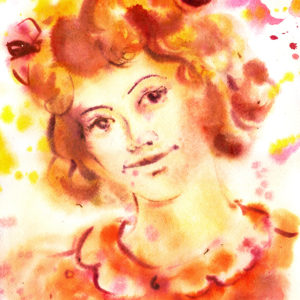 watercolor painting of a woman